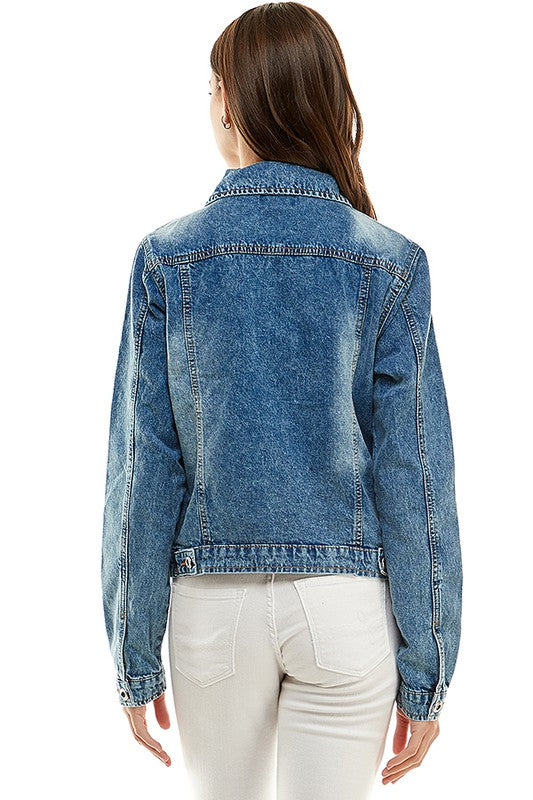 Blythe Long Sleeve Denim Jacket Medium Wash