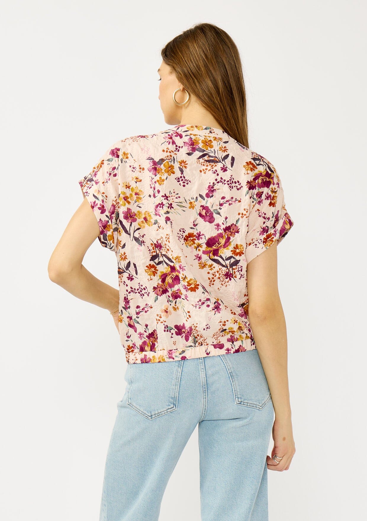 Dusty Blooms Twist Front Top
