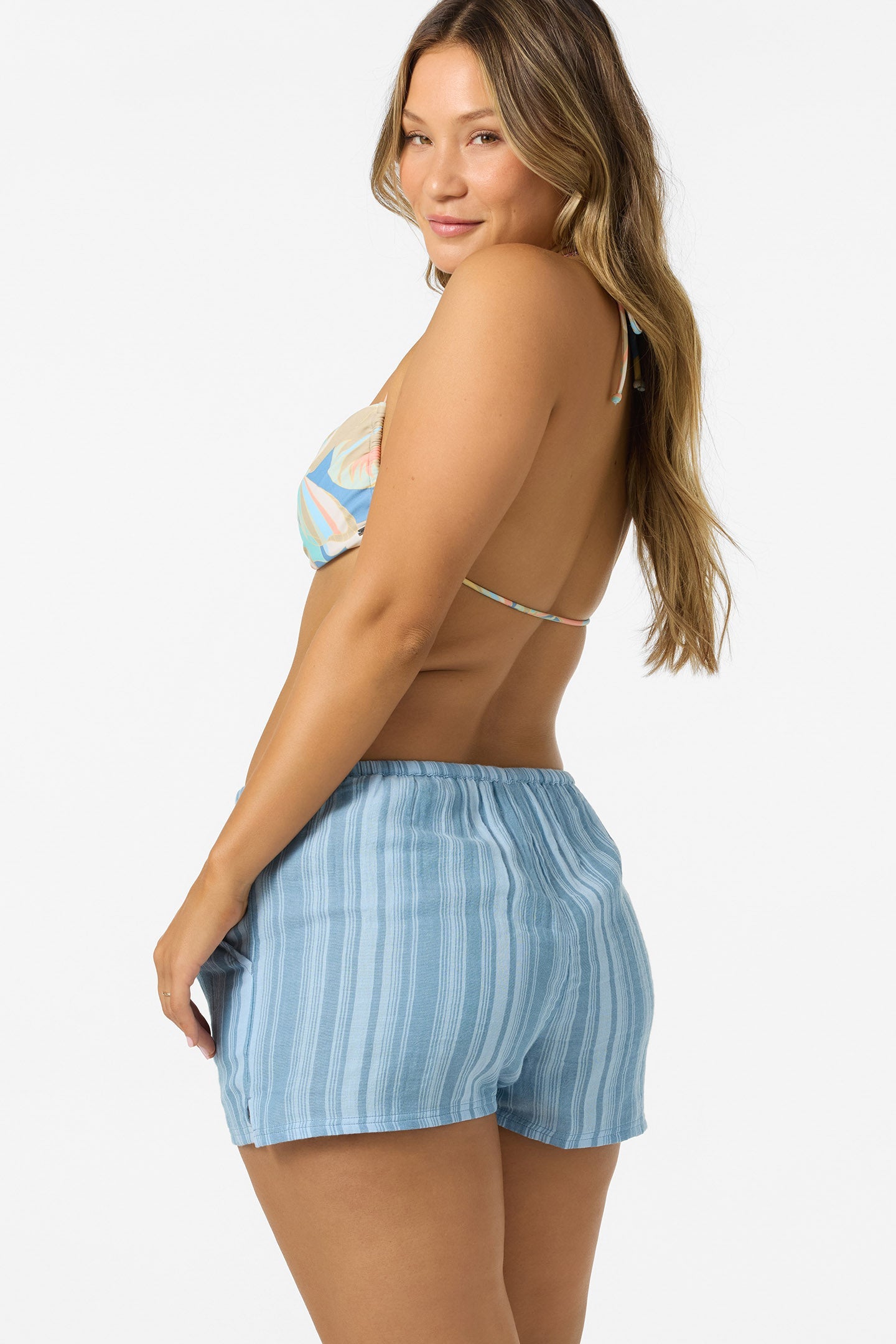 Brenda Waves Stripe Beach Shorts