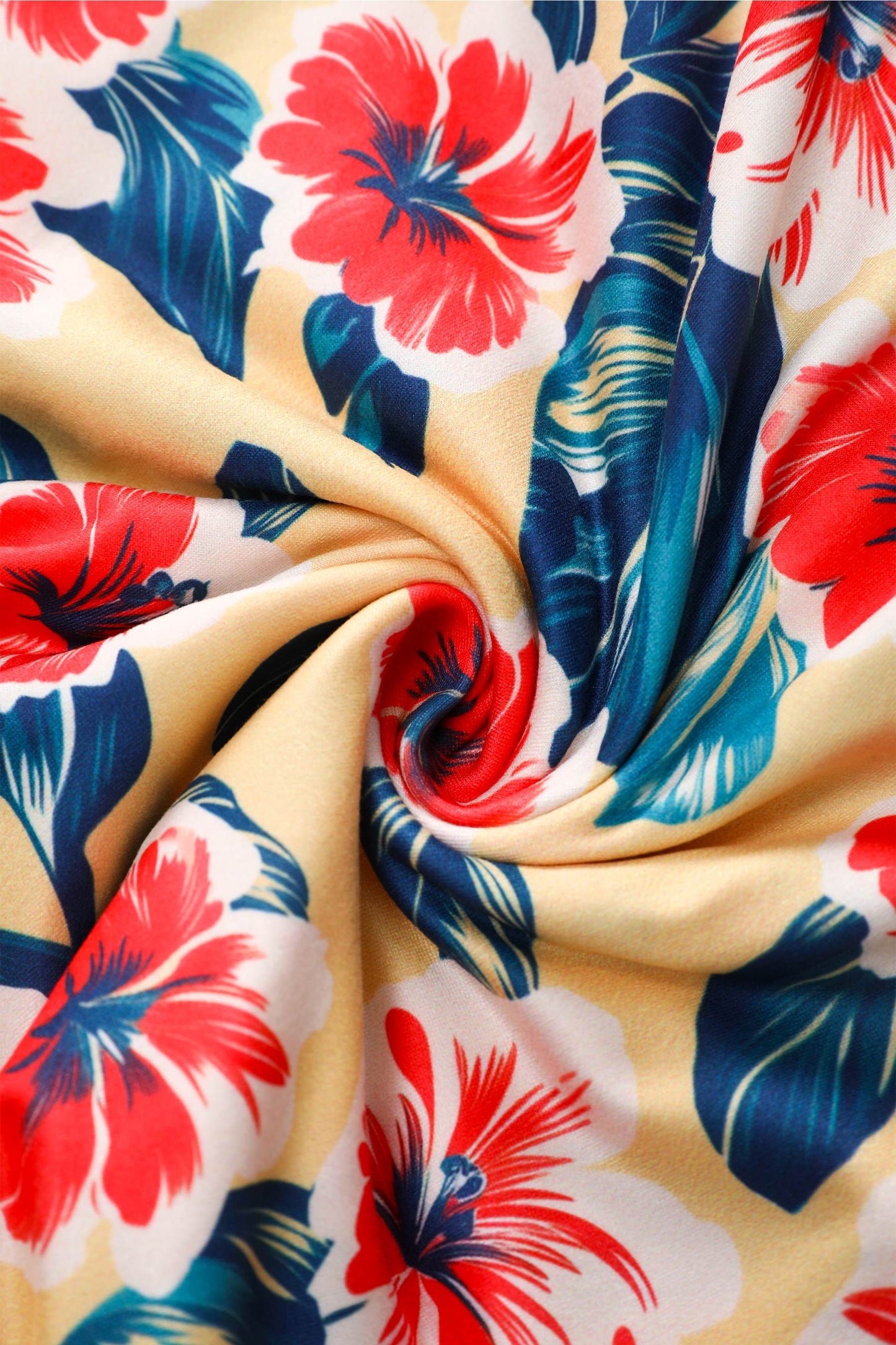 Matilda Hawaiian Hibiscus Wrap Dress in Yellow