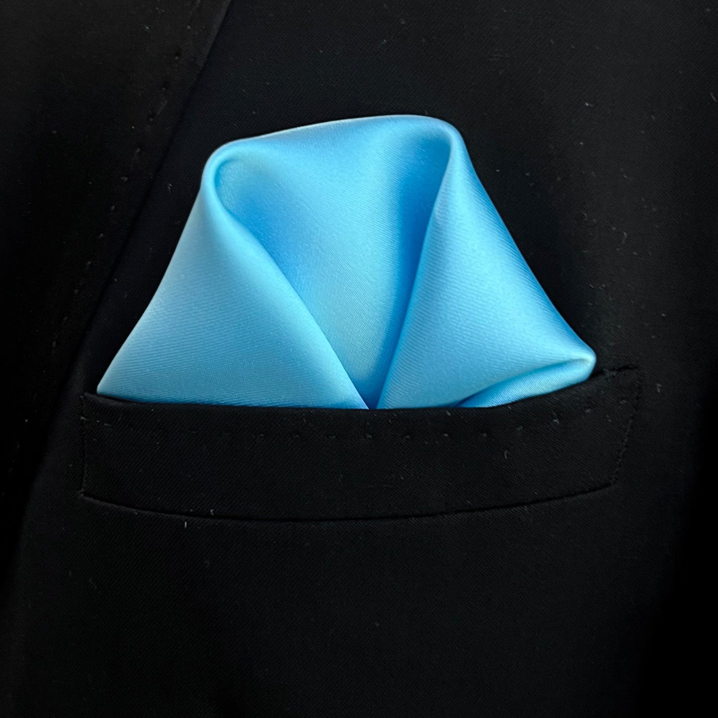Aqua Satin Pocket Square