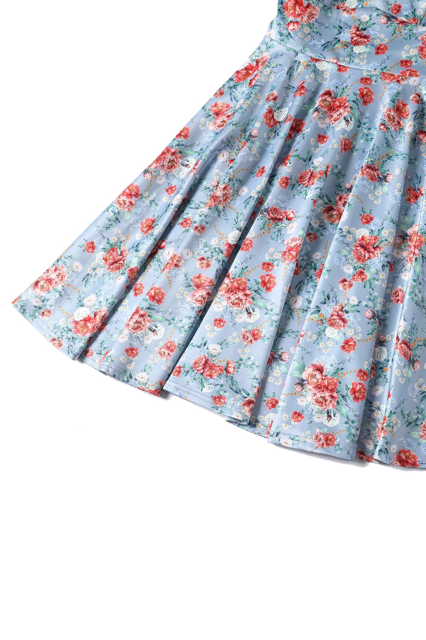 Darlene Blue Floral Off Shoulder Dress