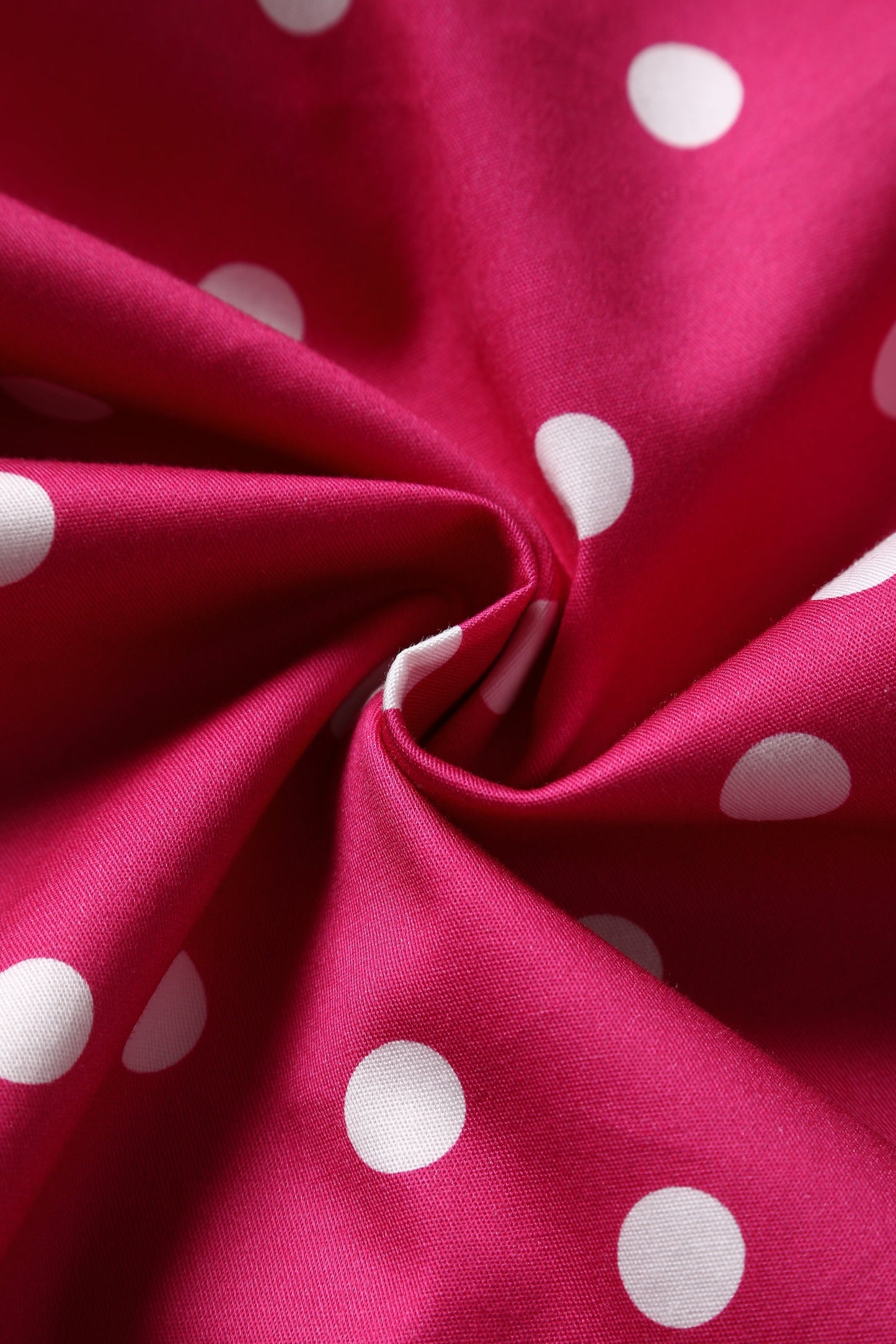 Lily Off-Shoulder Polka Dot Evening Dress in Hot Pink/White