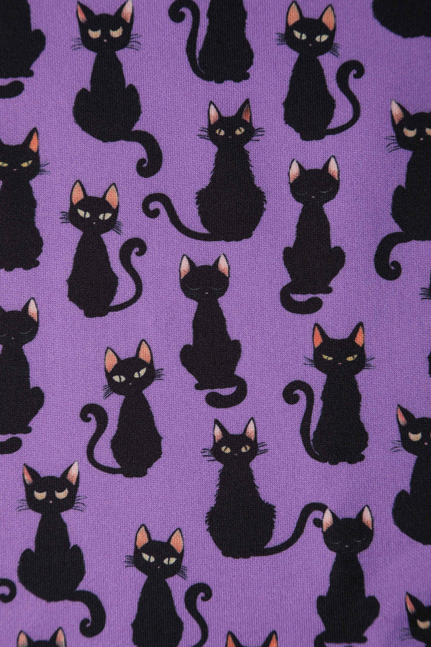 Darlene Purple Black Cat Swing Dress