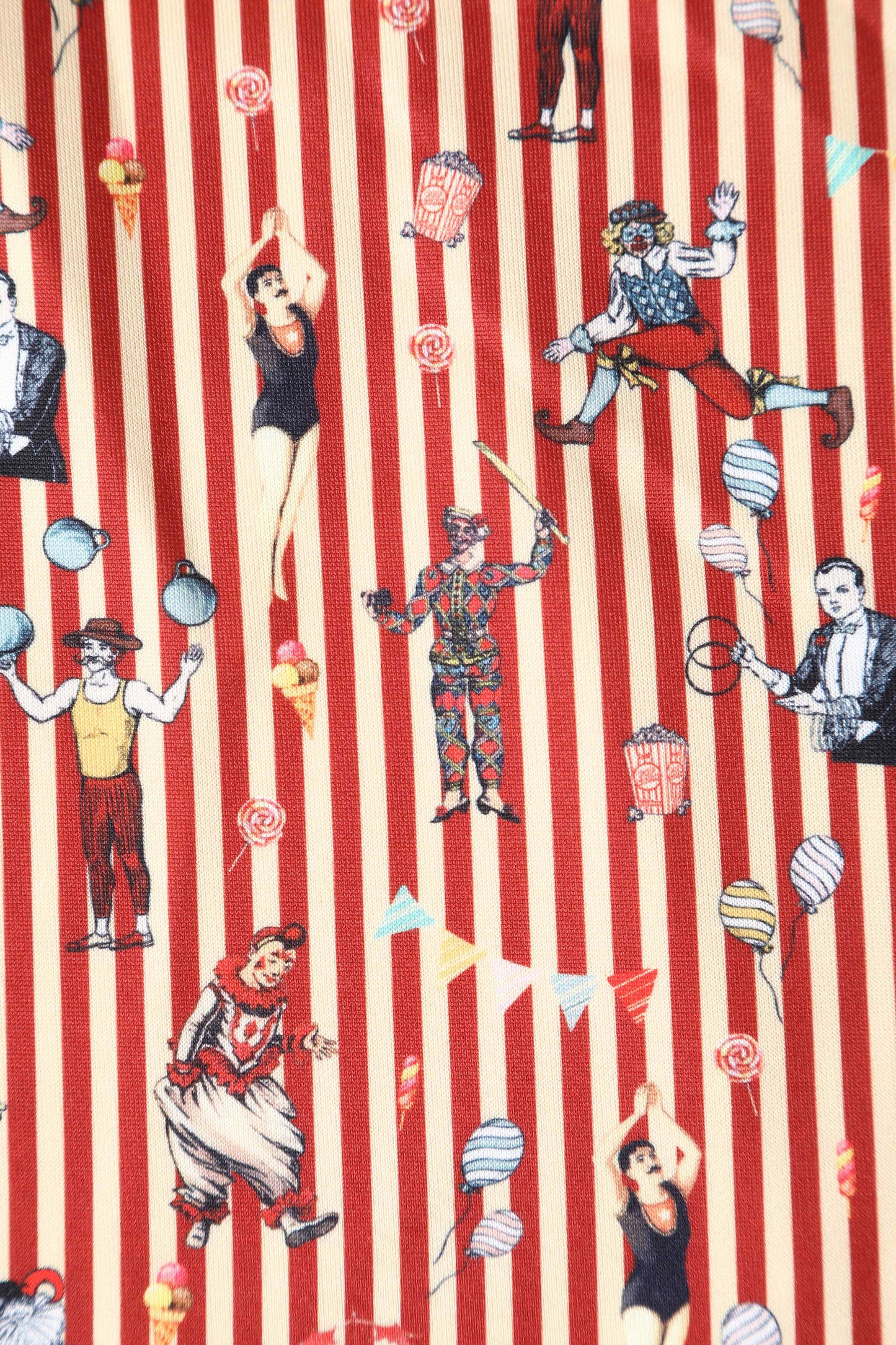 Lily Red Striped Circus Off Shoulder Dress