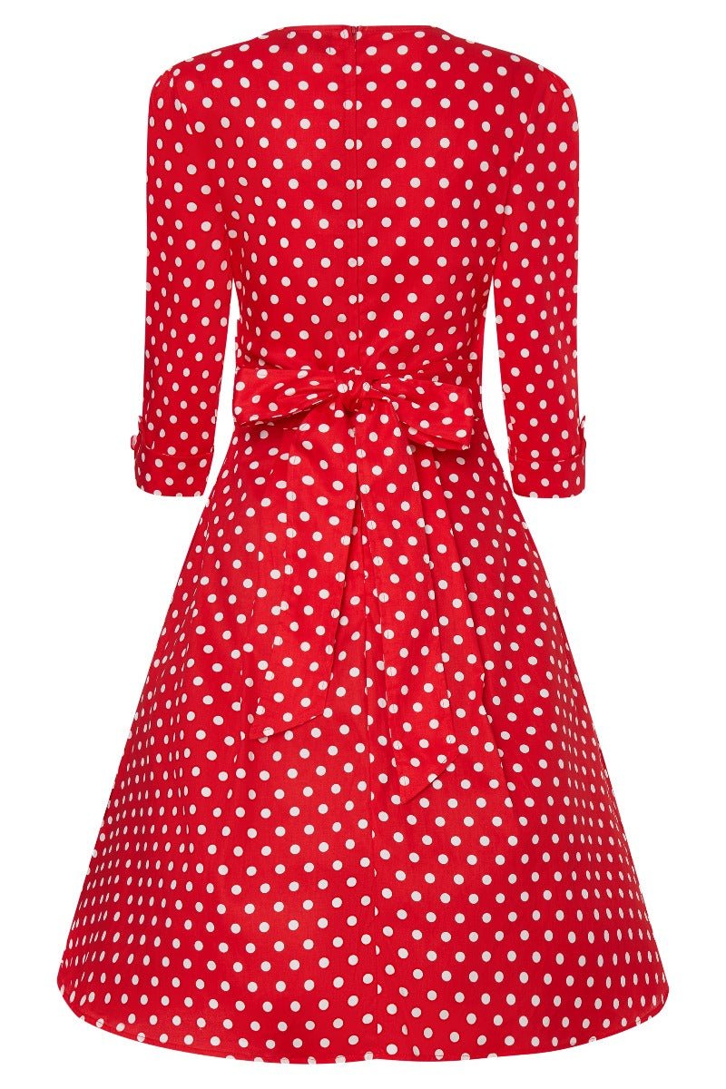 Katherine Red Polka Dot Swing Dress