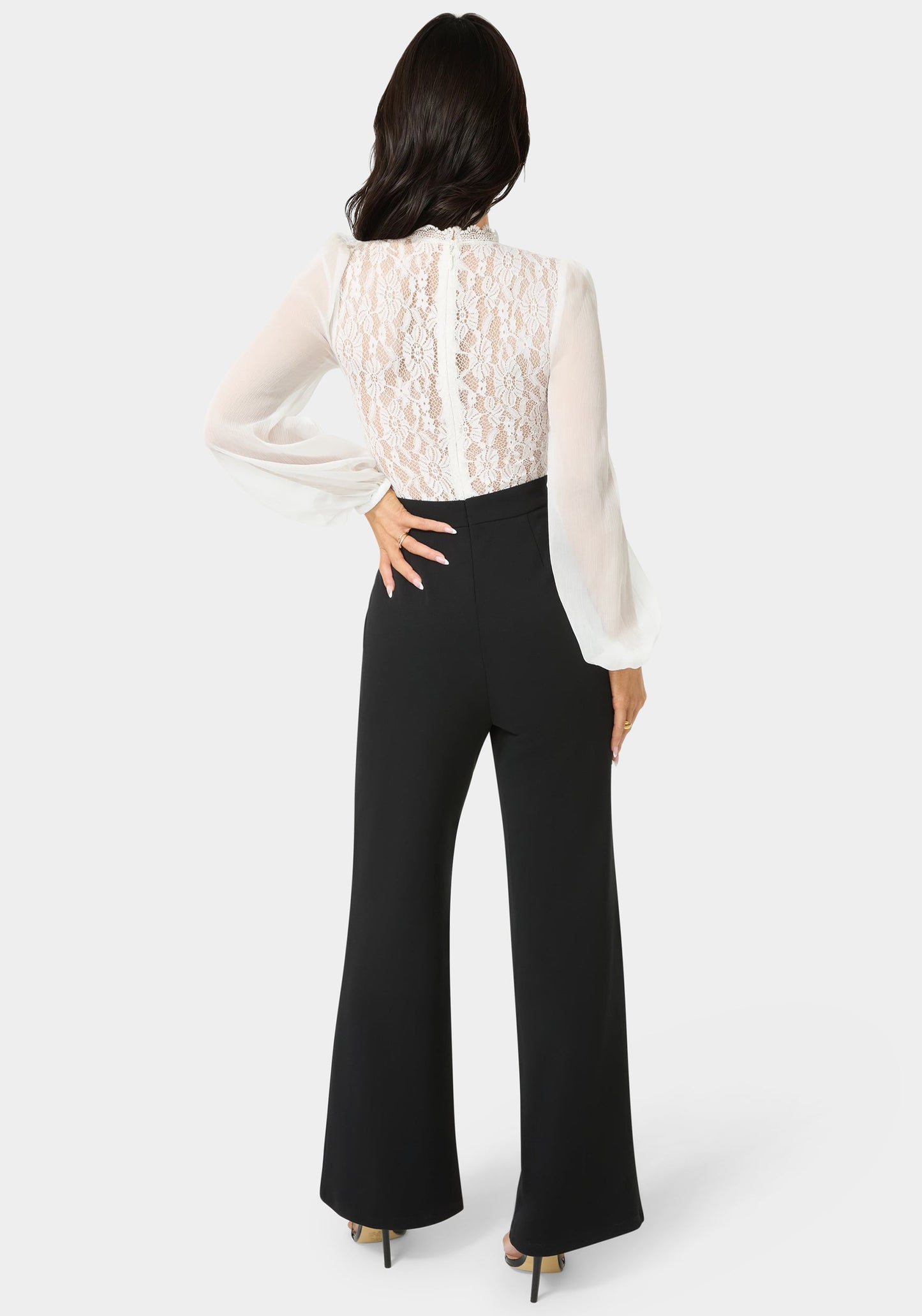 Lace Top Straight Leg Jumpsuit