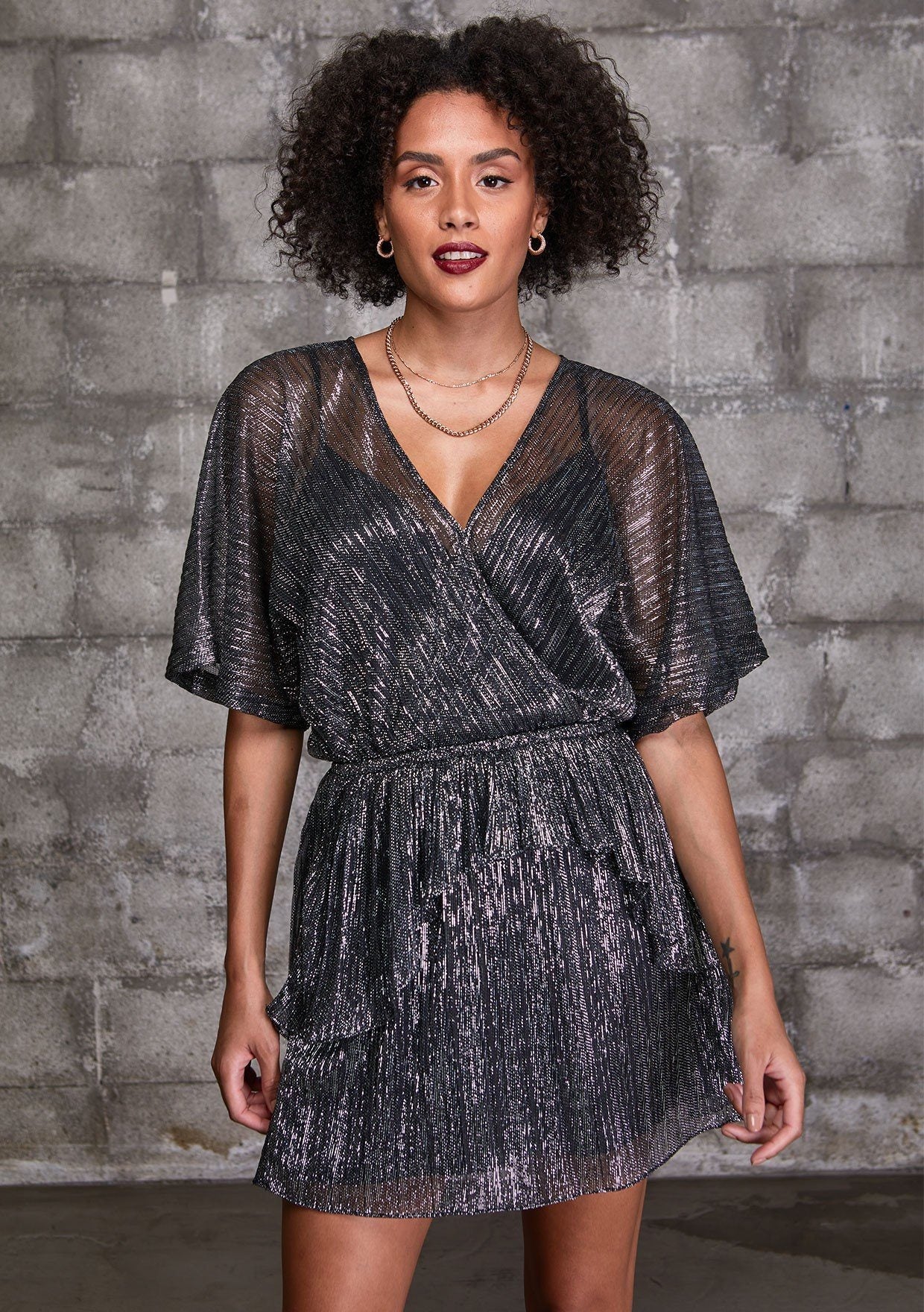 Toast Of The Town Metallic Mini Dress