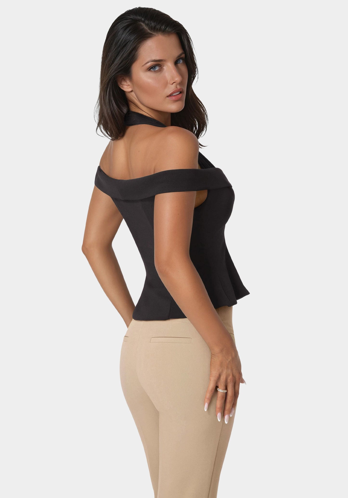 Off Shoulder Halter Top