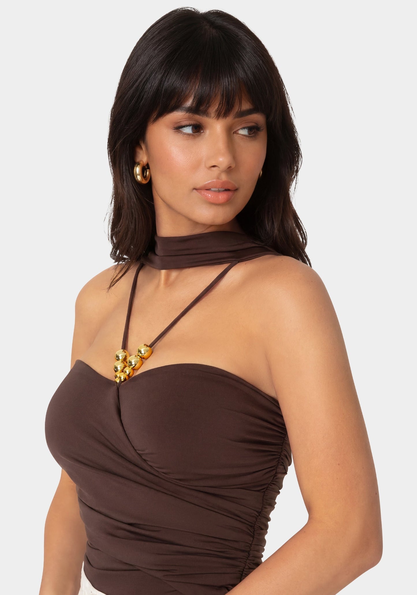 Neck Scarf Illusion Knit Top