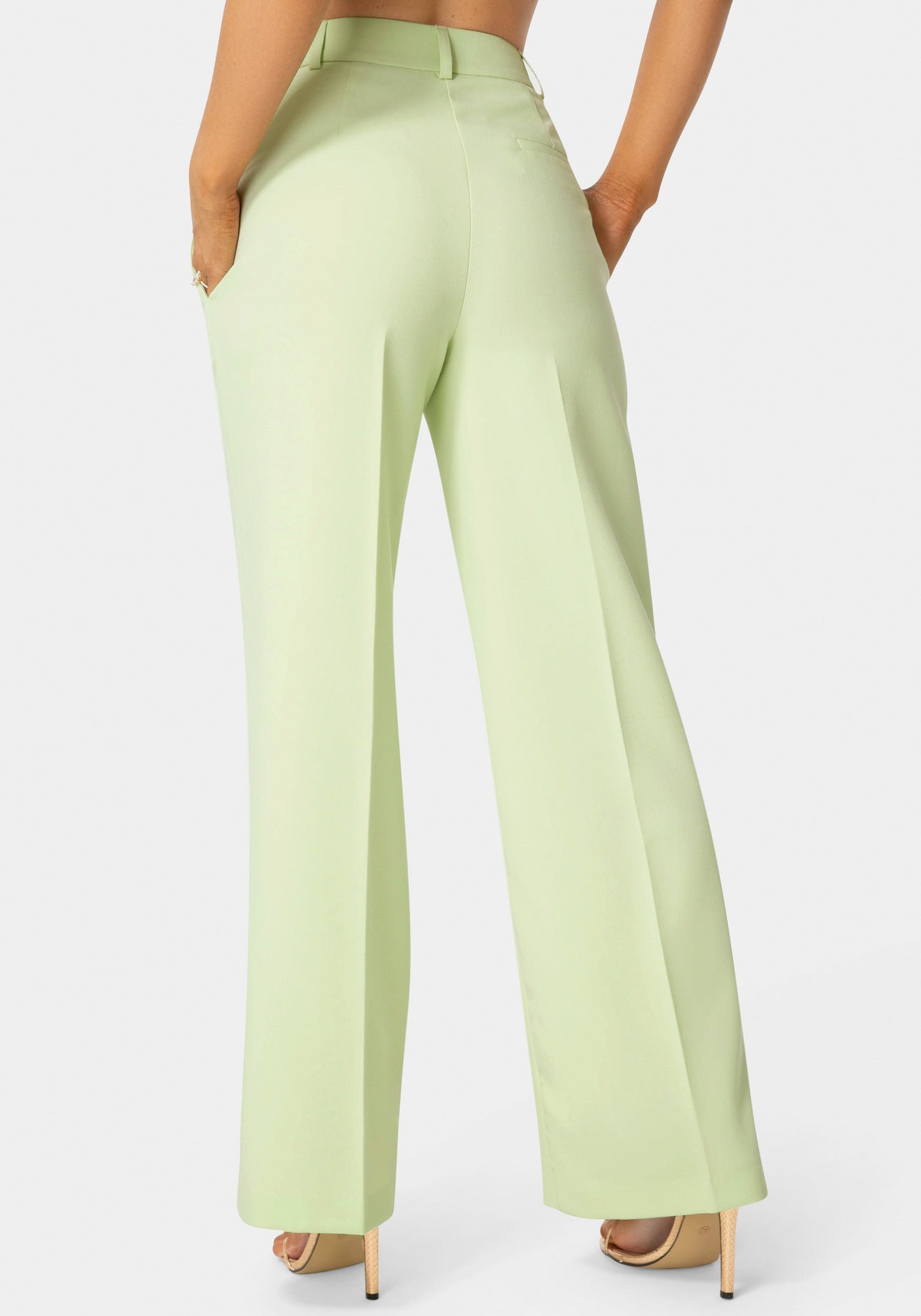 High Waist Overlap Wide Leg Pant