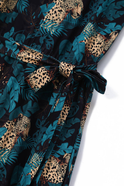Brigitte Cheetah Print Strappy Jumpsuit