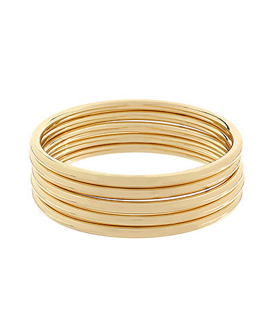 5 Row Metal Stackable Bangle Bracelet