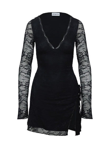 Airabella Lace Mini Dress Black