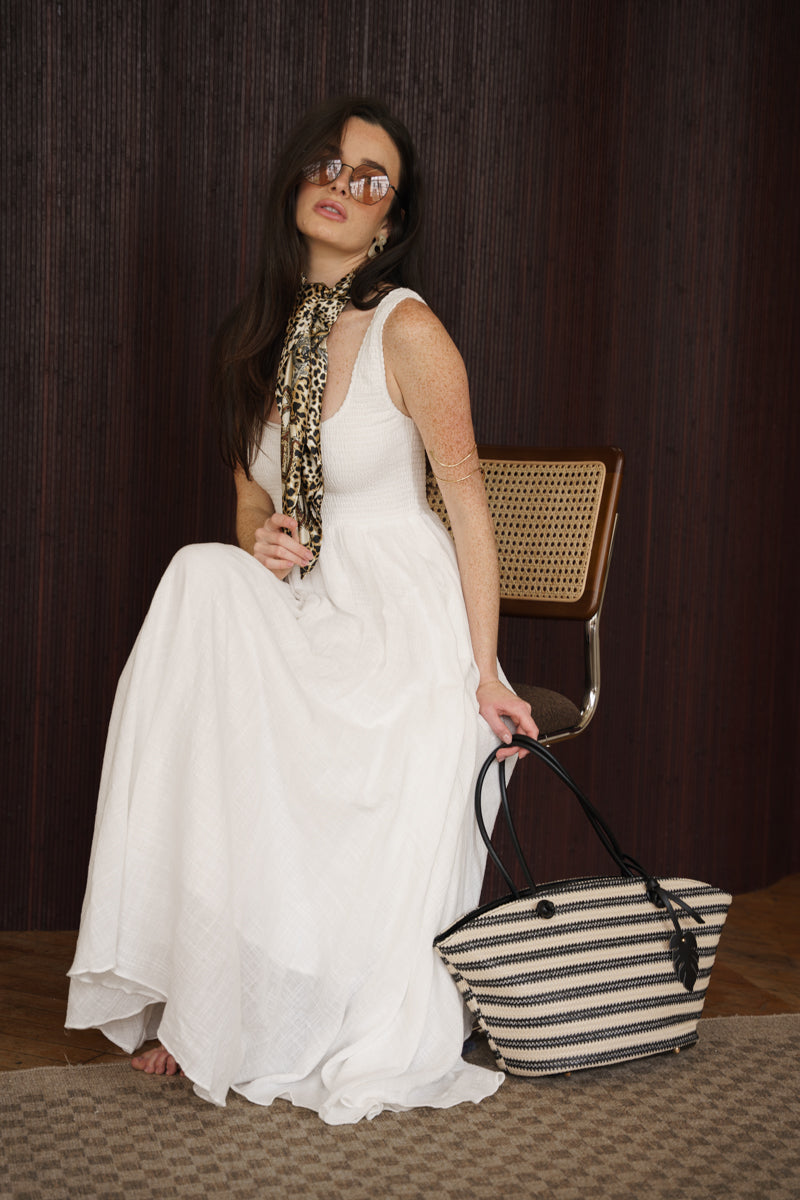 Breya Sleeveless Maxi Dress White