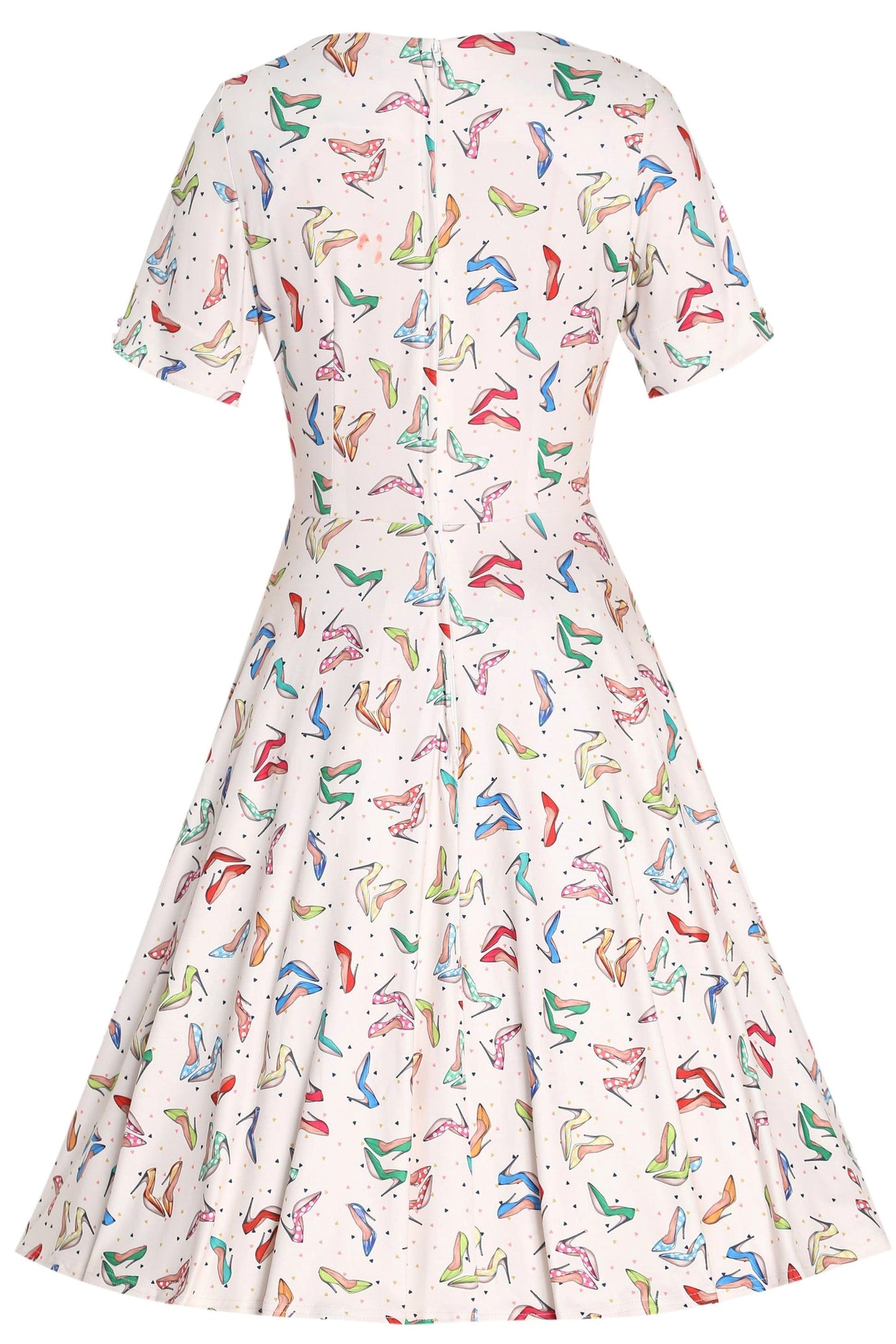 Brenda Stiletto White Short Sleeved Dress