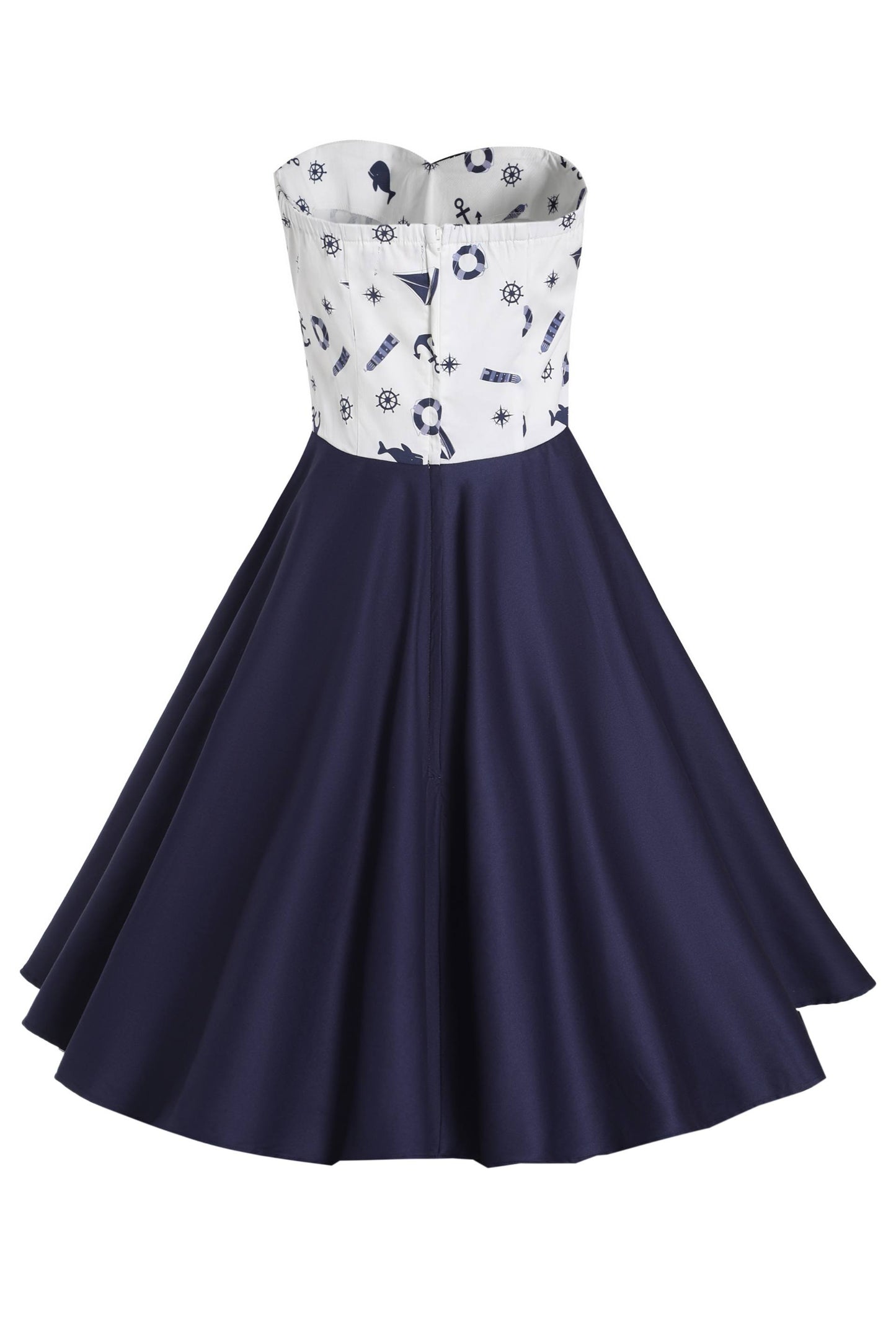 Melissa Navy & White Nautical Strapless Dress