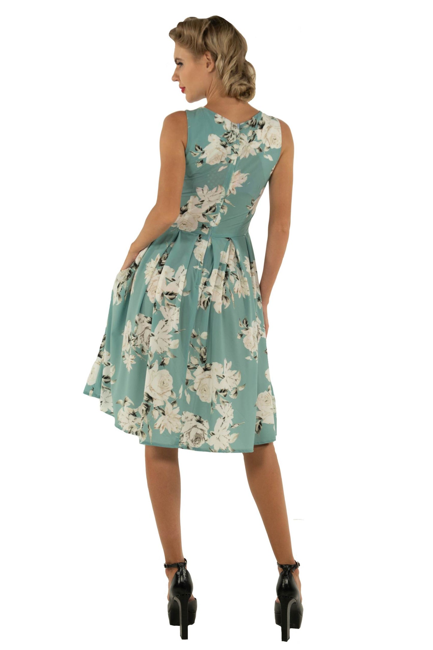 Annie Mint Floral Swing Dress