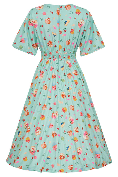 Janice Petal Sleeve Dress In Afternoon Tea Print