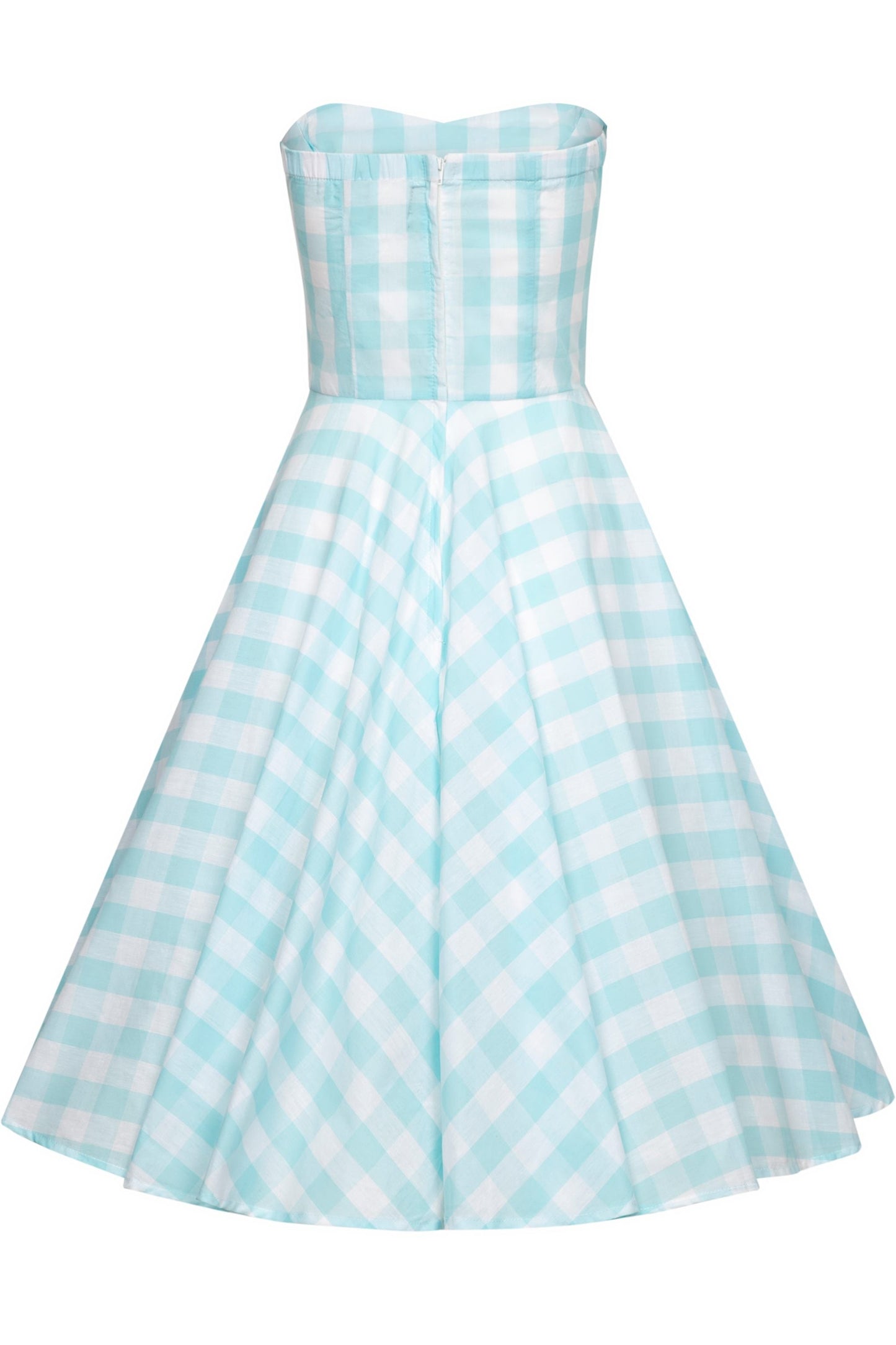 Melissa Blue Gingham Strapless Dress