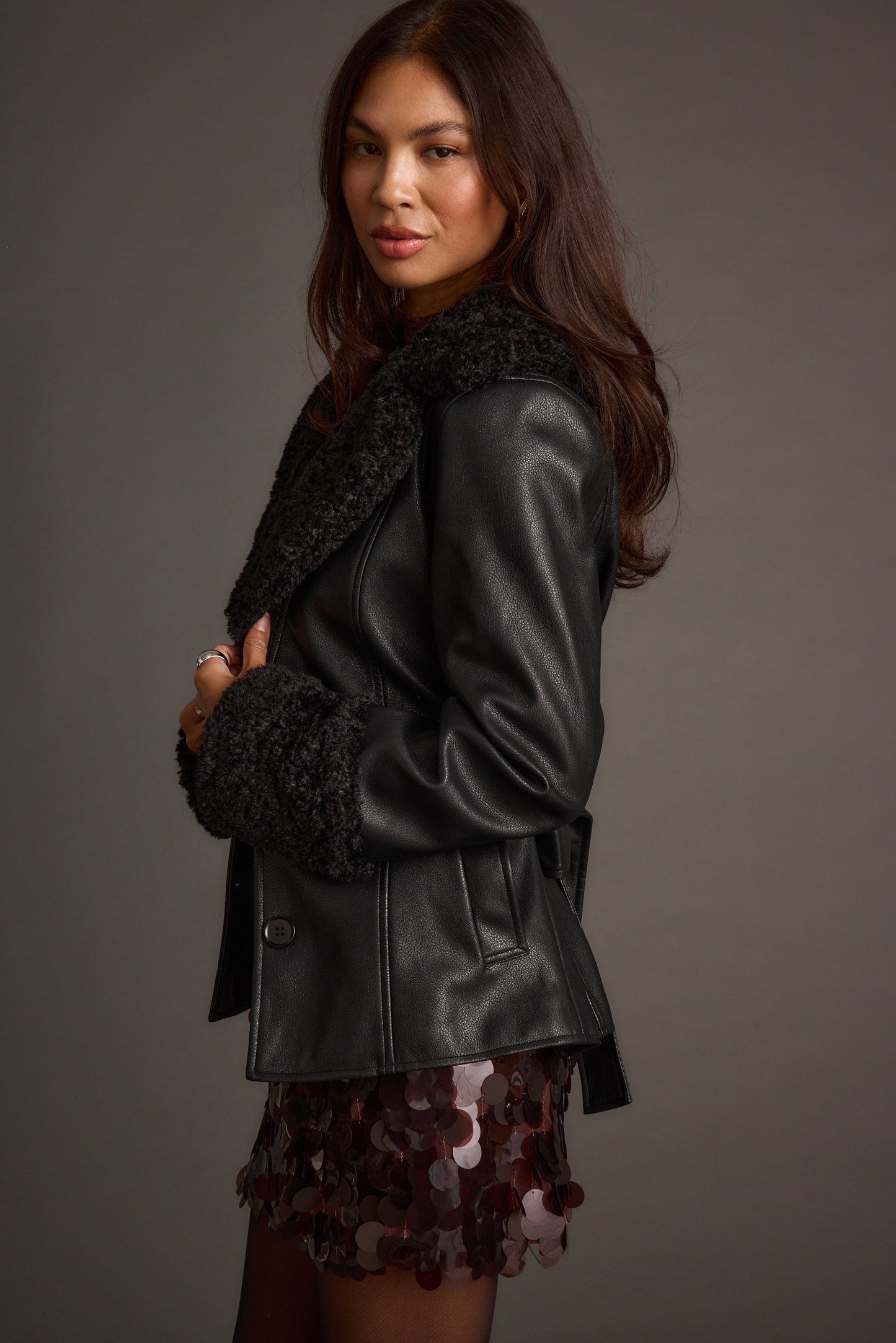 Banks Black Belted Coat