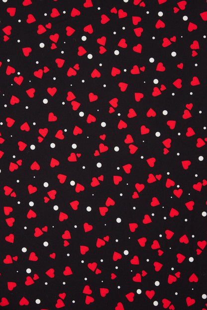 Matilda Black Heart Print Wrap Dress