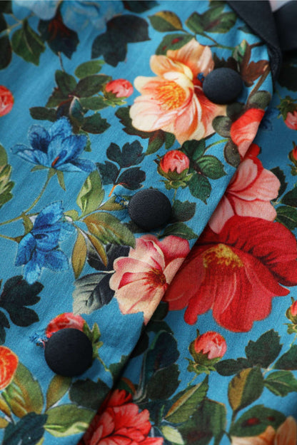 Mollie Blue Floral Full Circle Shirt Dress