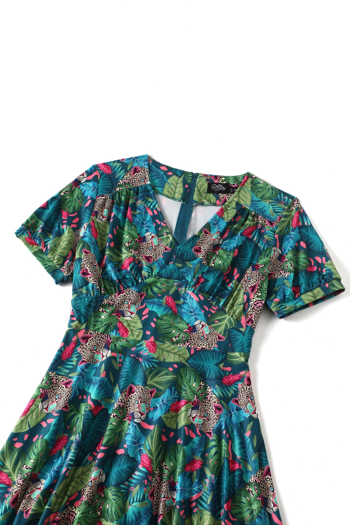 Julia 50s Style Cheetah Sleeved Dress