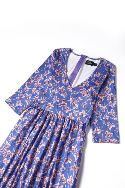 Billie Orchid Floral Long Sleeved Dress