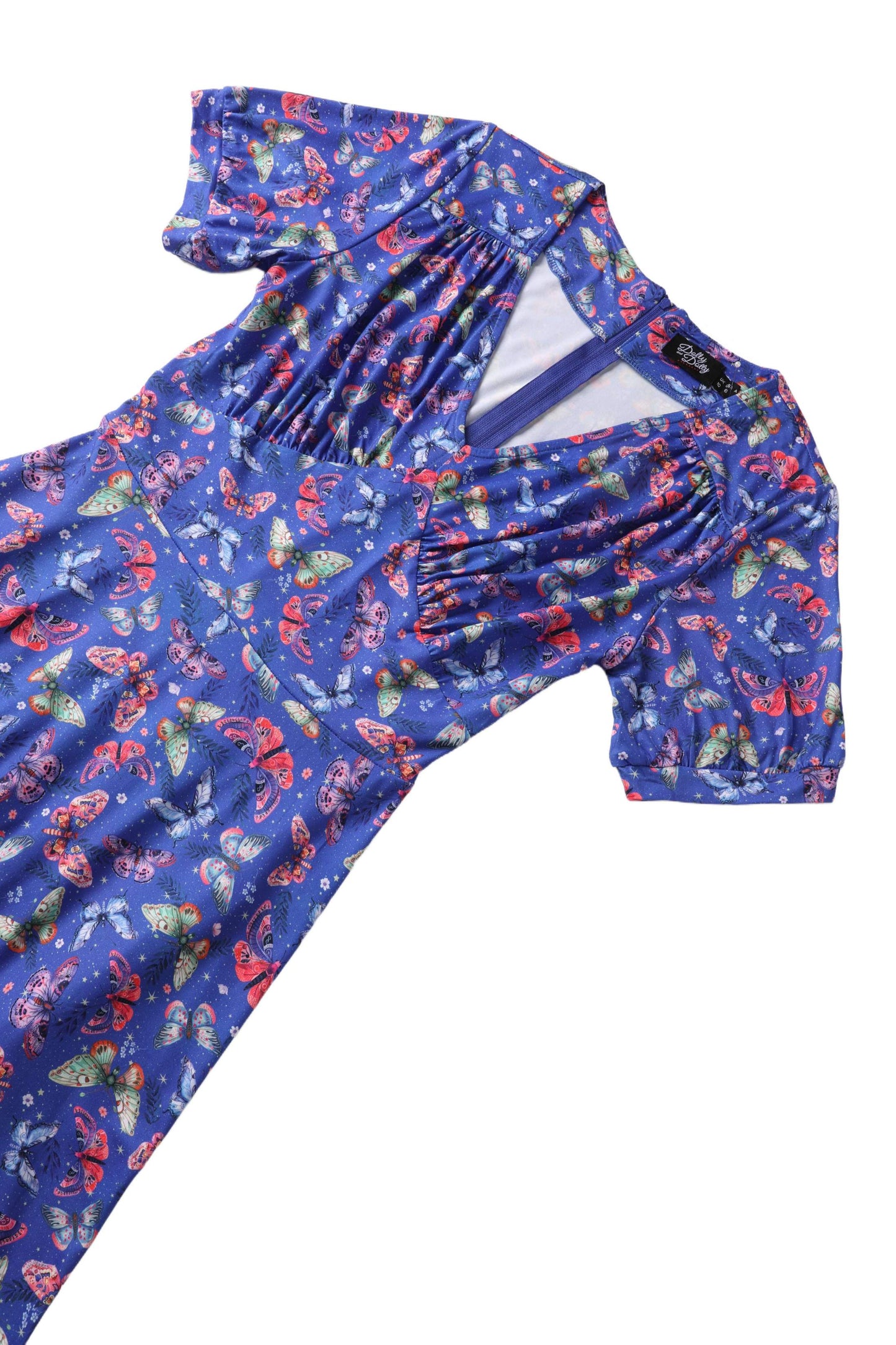 Julia Blue Butterfly Midi Dress