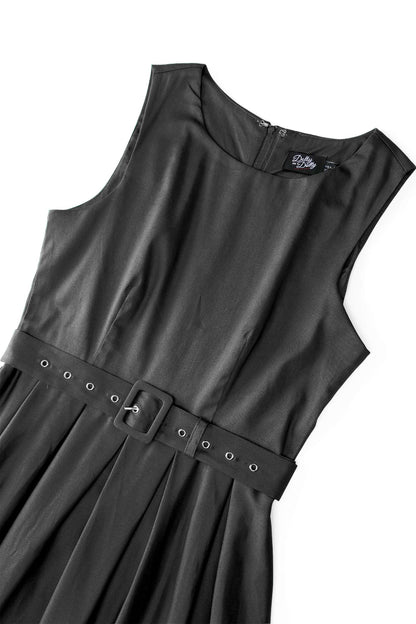 Helen Black Cotton Midi Dress