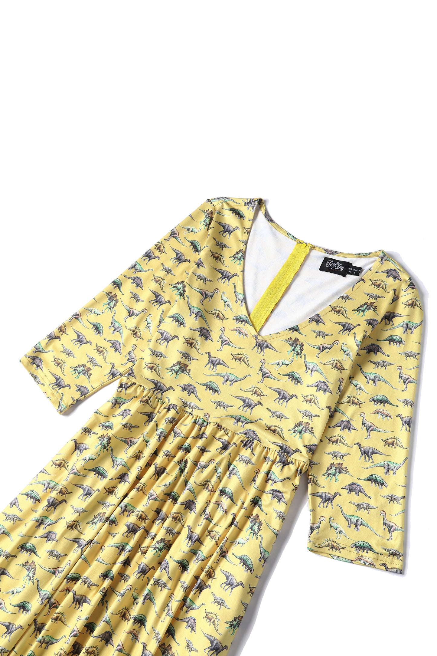 Billie Dinosaur Yellow Long Sleeved Dress