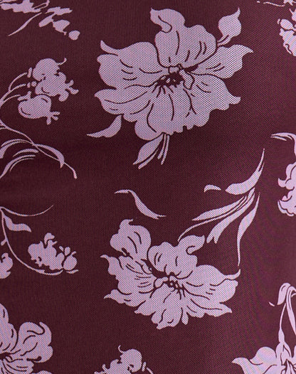 Elorina Mini Dress in Blooming Bliss Burgundy