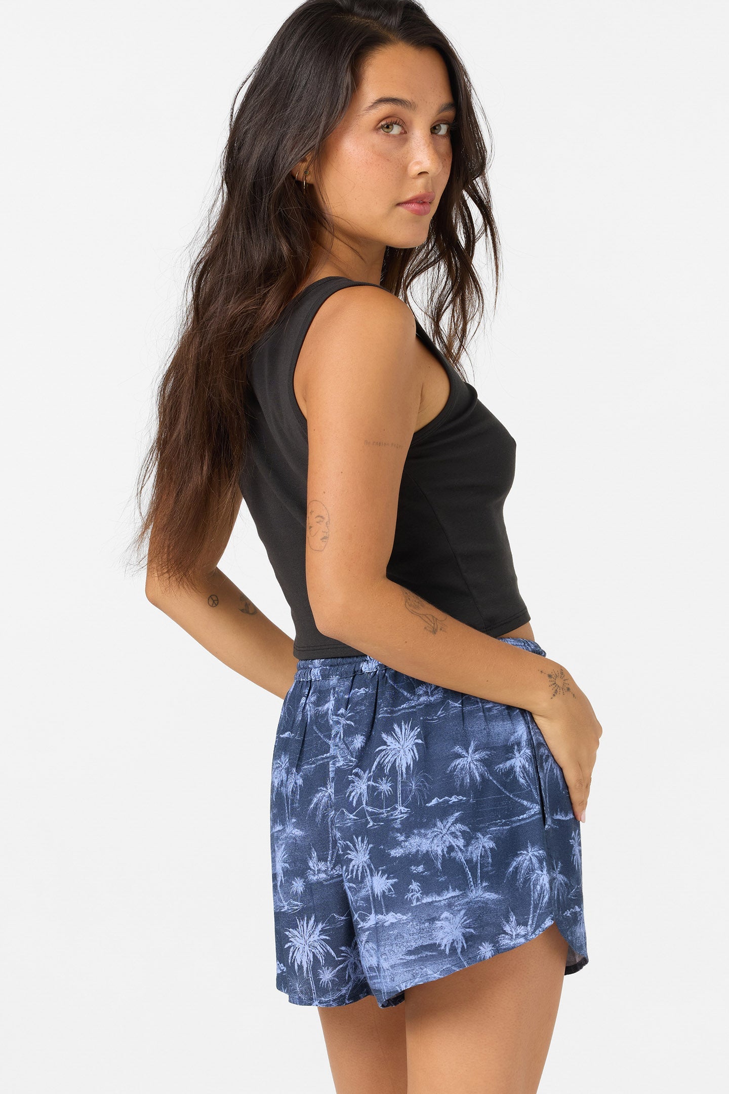 Millie Tropical Scene Beach Shorts