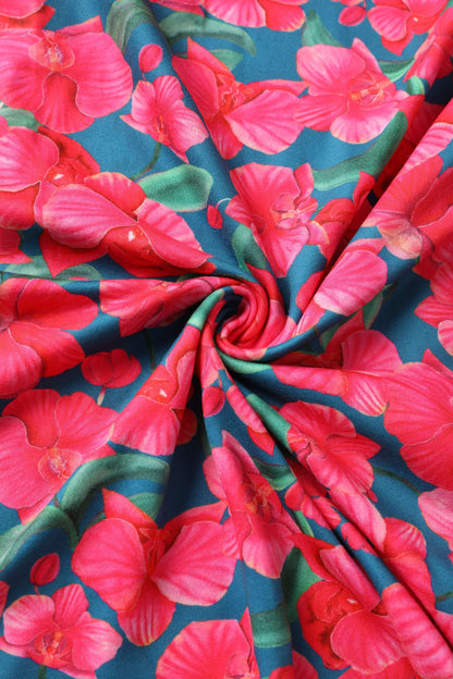 Julia Pink Orchid Midi Dress In Green