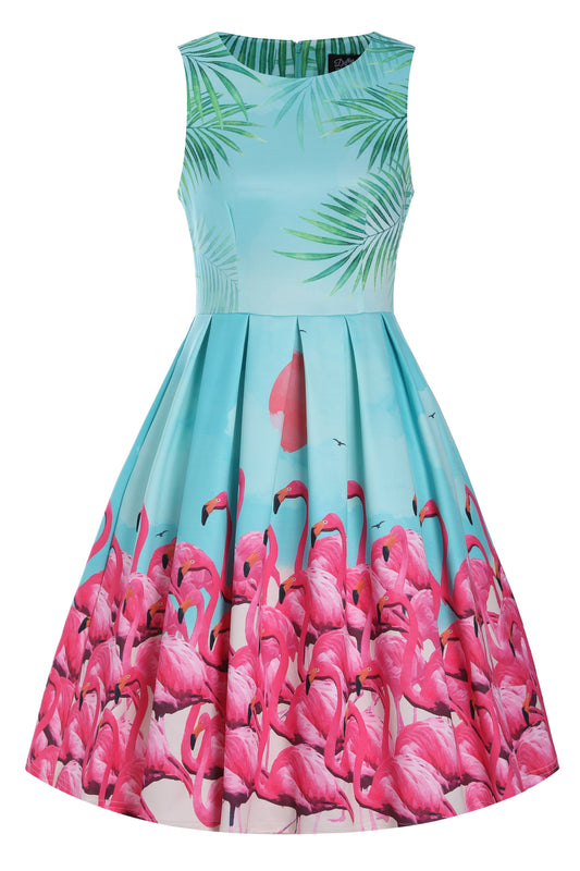 Annie Flamingo Sunset Swing Dress