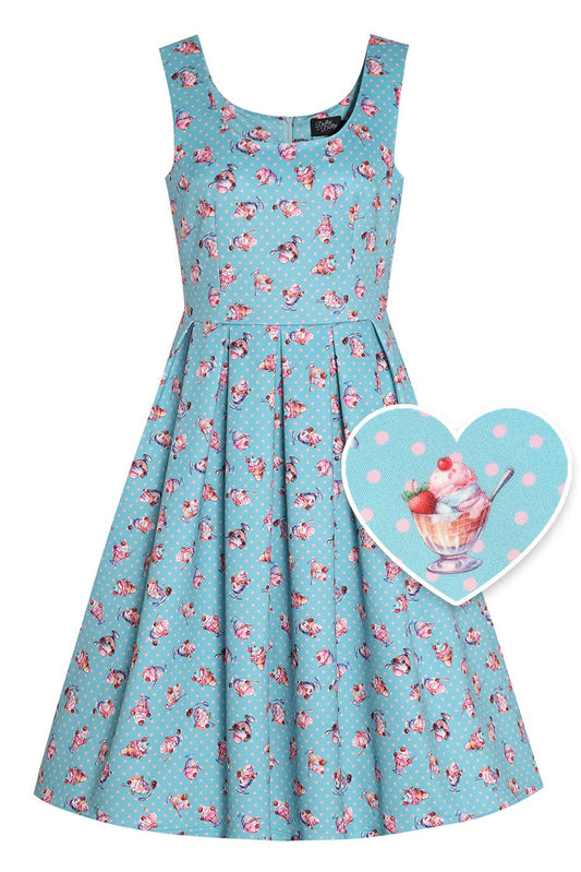 Amanda Sundae Blue Flared Dress