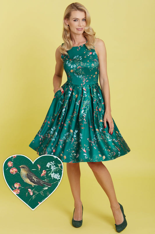 Annie Green Bird Print Dress