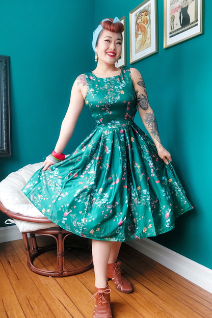 Annie Green Bird Print Dress