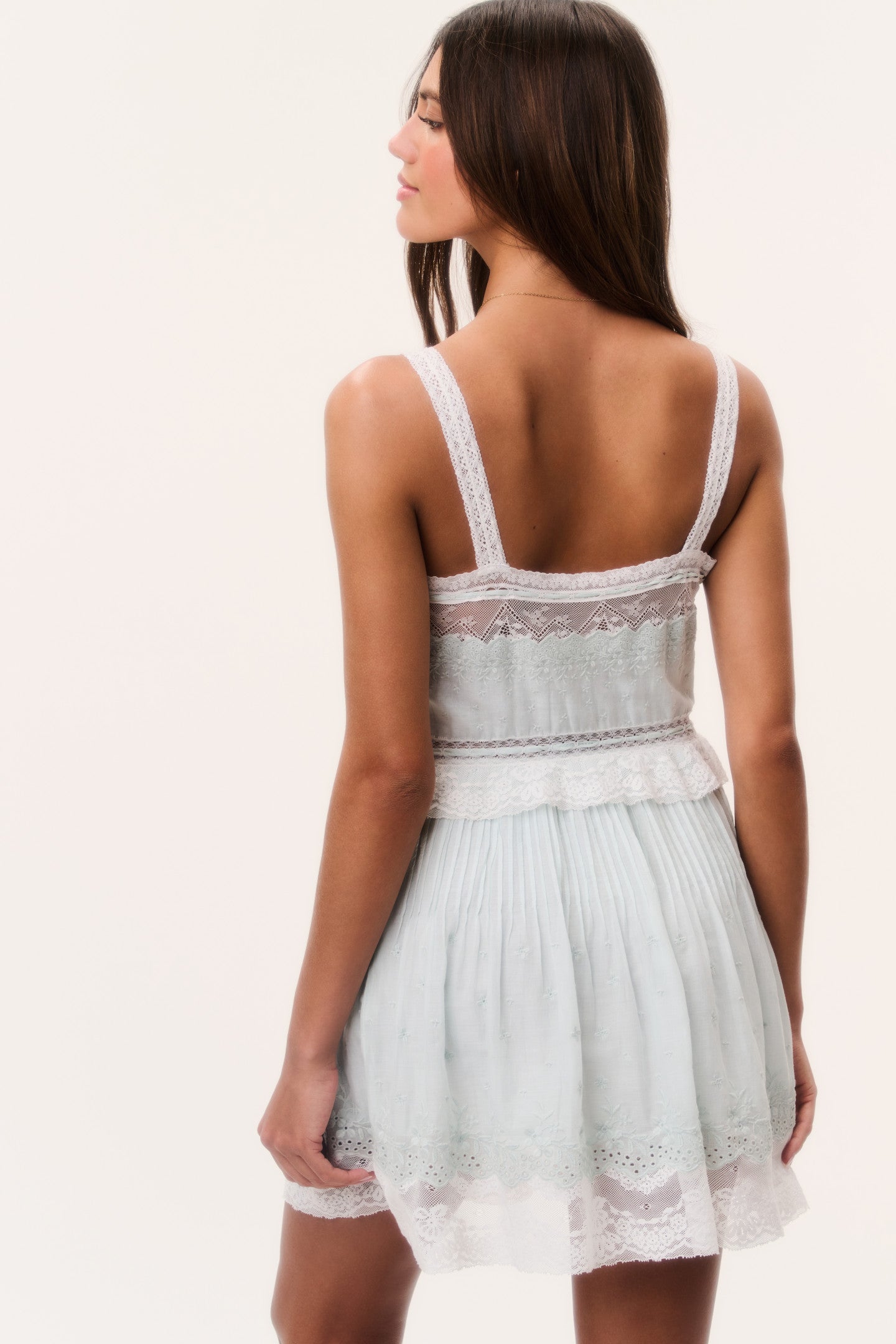 Hadlee Cotton Lace-Trimmed Mini Dress