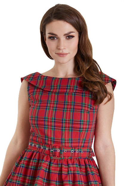 Cindy Highland Red Tartan Circle Dress