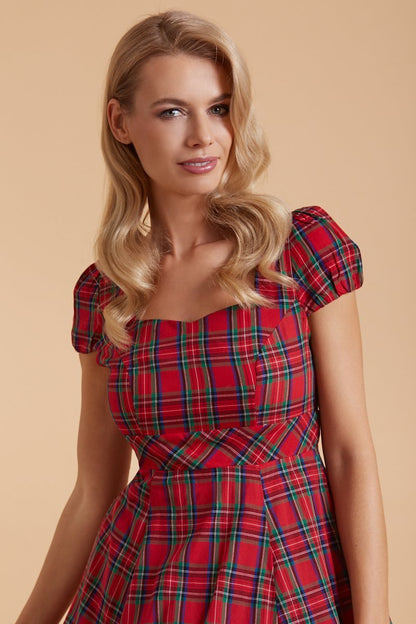 Claudia Highland Red Tartan Swing Dress