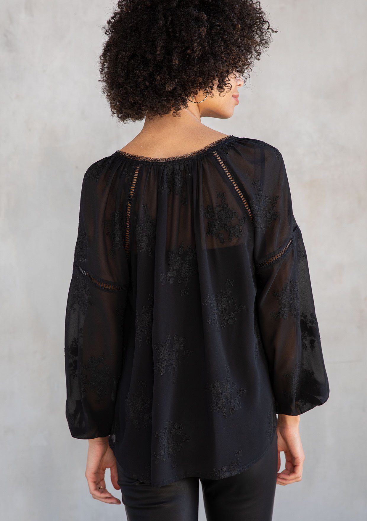 Cameron Embroidered Chiffon Blouse
