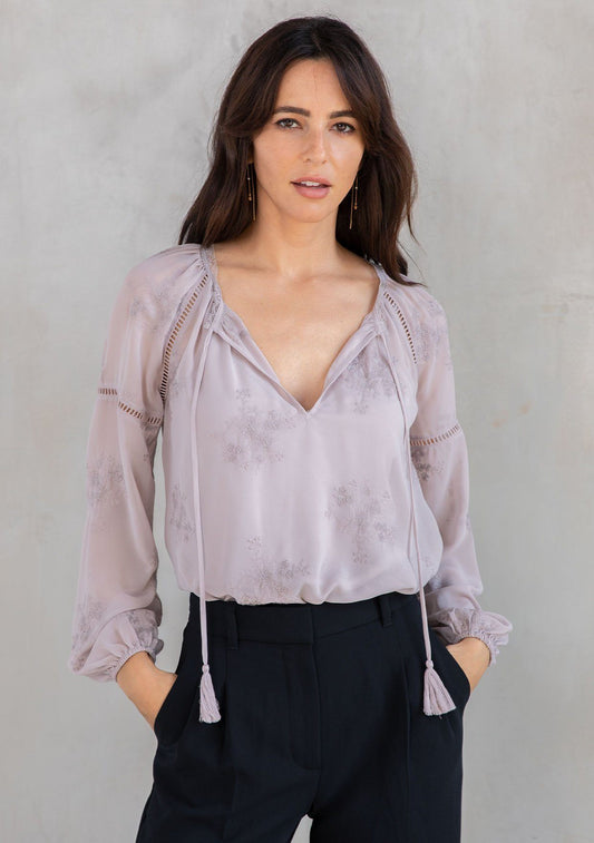 Cameron Embroidered Chiffon Blouse