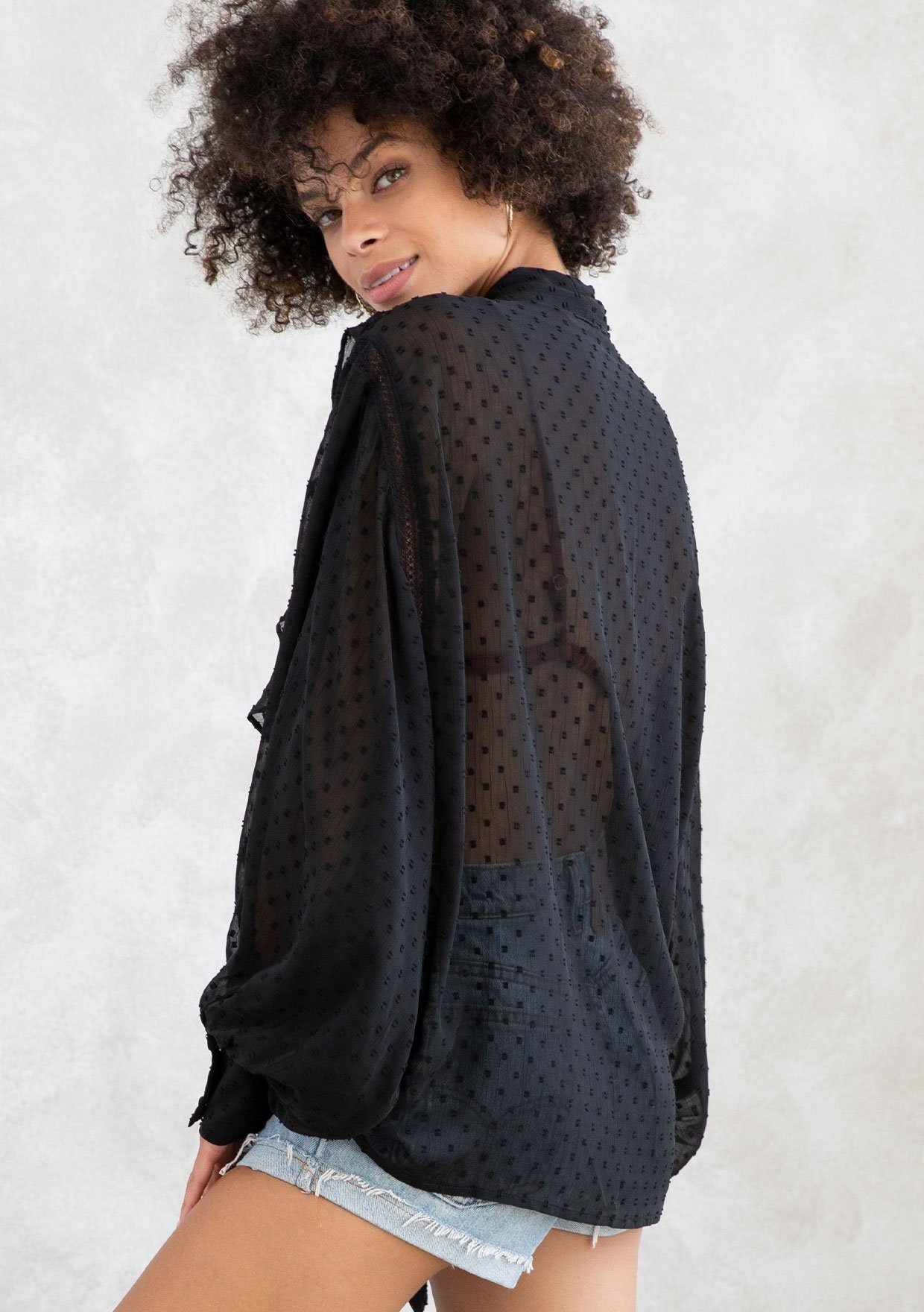 Celeste Chiffon Tie Front Top