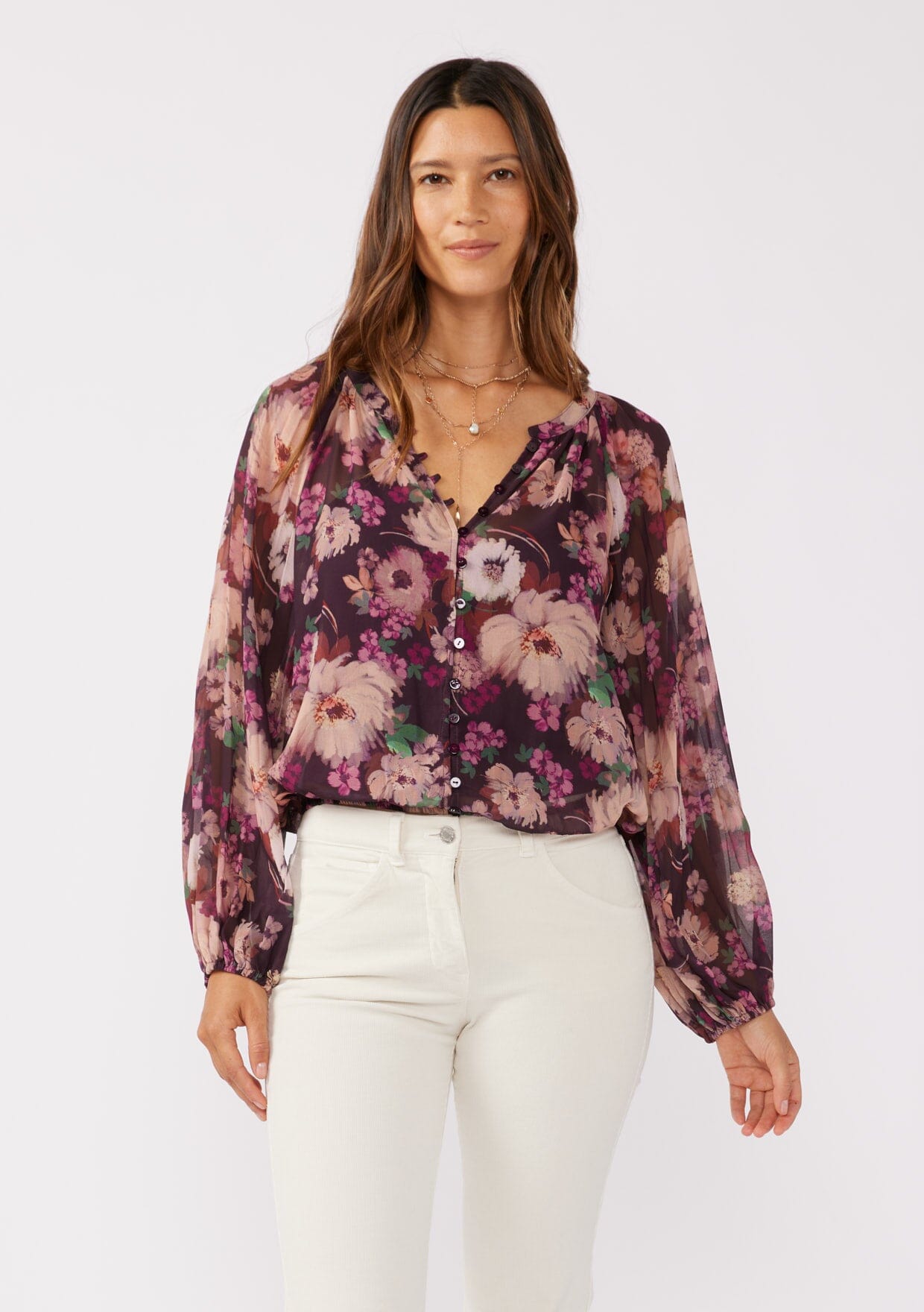 Lenni Floral Pleated Blouse
