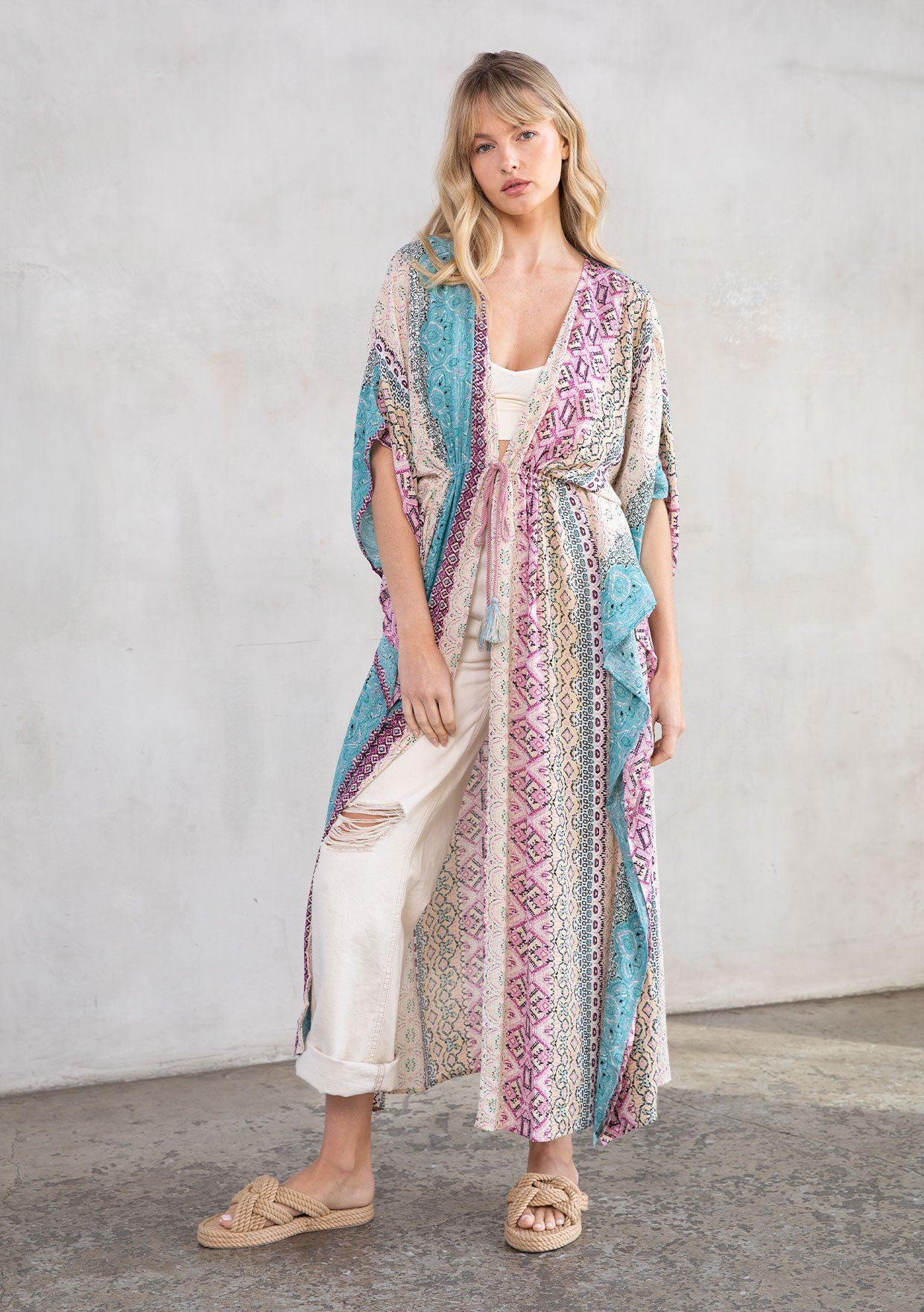 Take me to Coachella Paisley Maxi Kimono