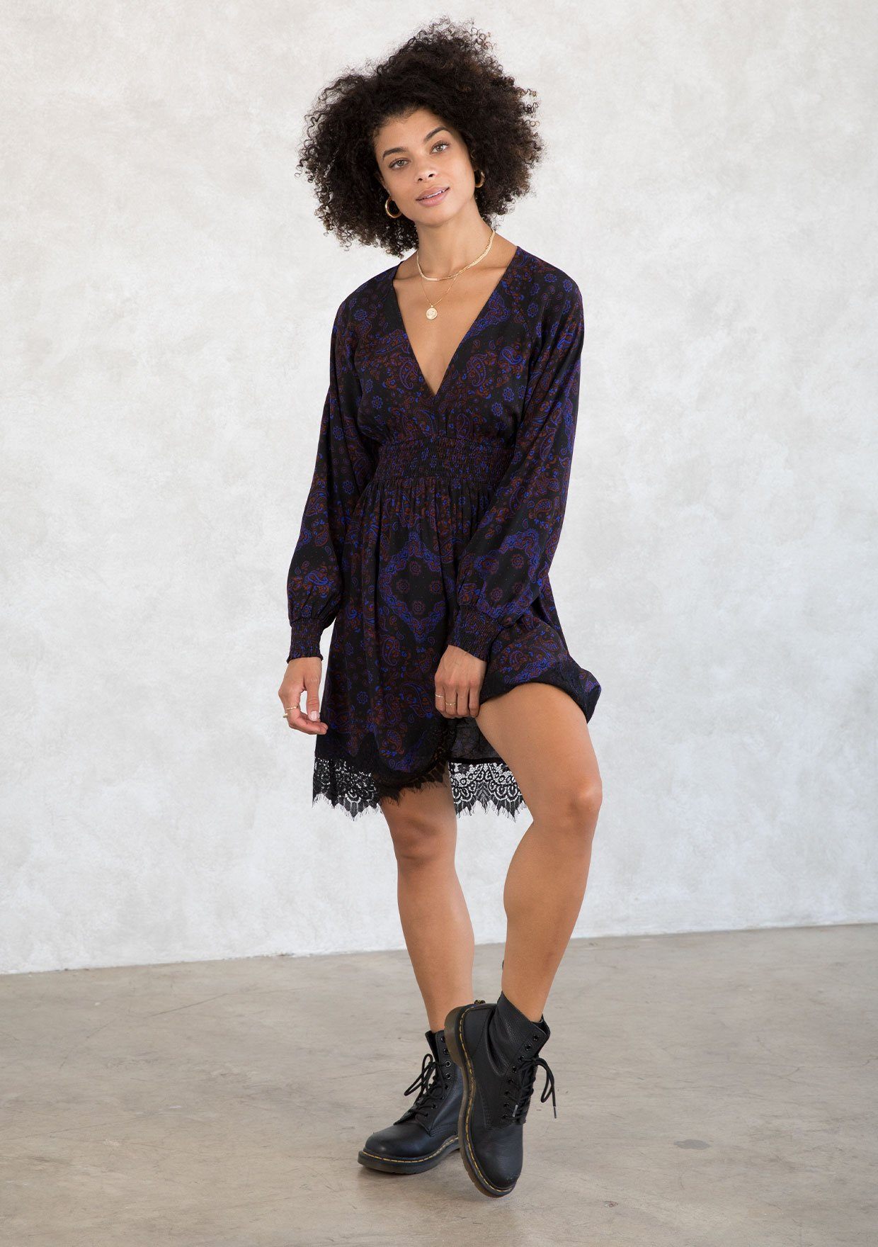 Onyx Lace Mini Dress