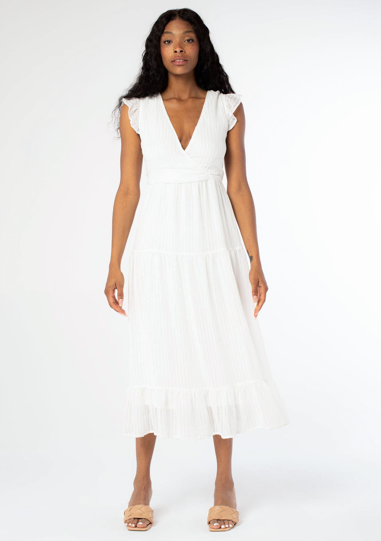 Talia Lace Up Midi Dress