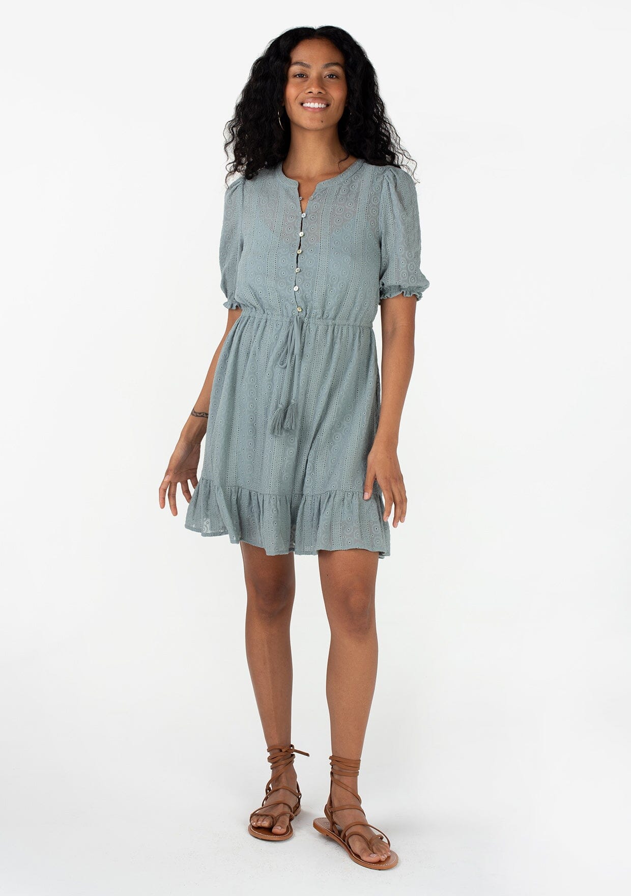 Annika Eyelet Mini Dress